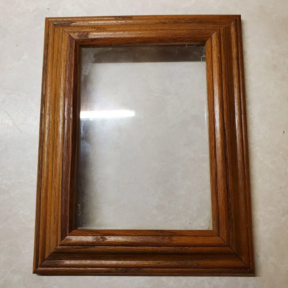 Wooden Frame With Mitered Corner Joints Multi-tiered Molded Edge